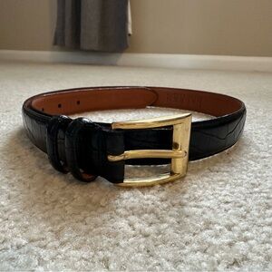 Lauren Ralph Lauren black leather crocodile belt sz S